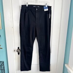 Old Navy High Rise WOW Straight Jeans Stretch 29.5” Inseam NEW Size 14 R Black